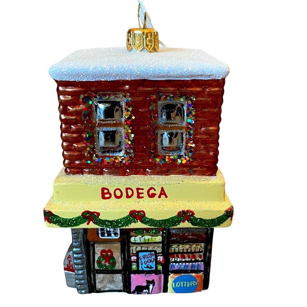 Neiman Marcus Bodega NYC Christmas Tree Ornament 4in Mouth Blown Poland NEW
